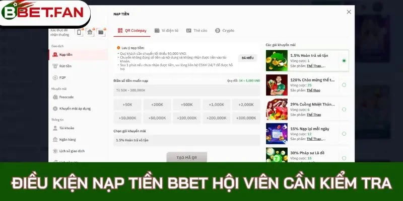 nạp tiền bbet